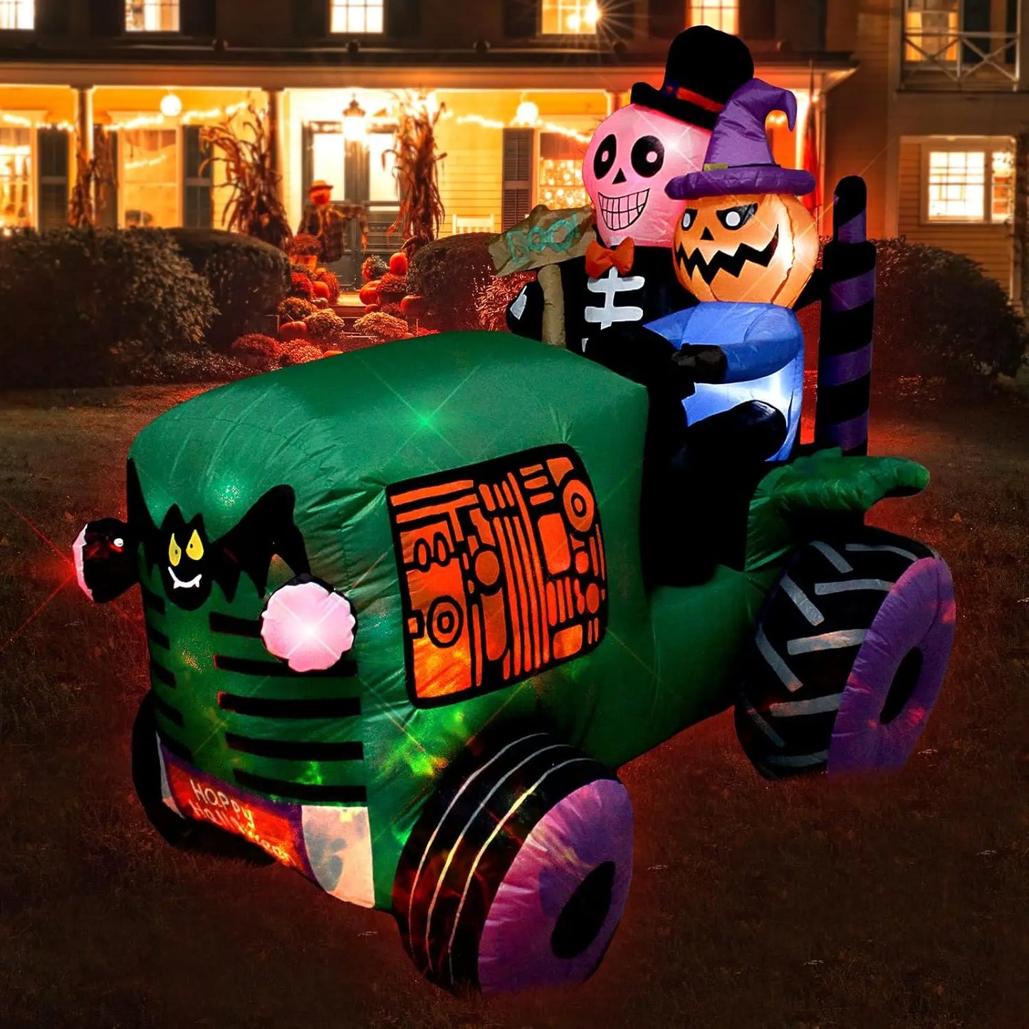 165cm Halloween Inflatable Ghost Tractor with Lights