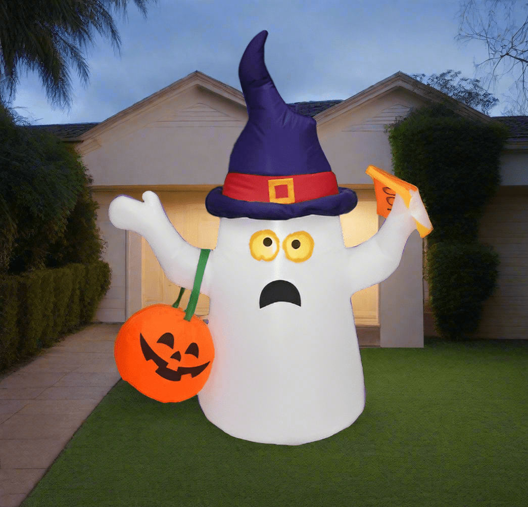 Boo! Ghost with Pumpkin Inflatable– 150cm