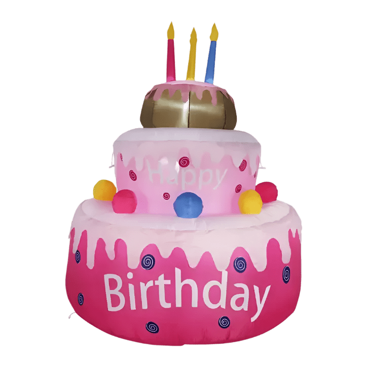 Candy Big Base Birthday Cake Inflatable - 160cm