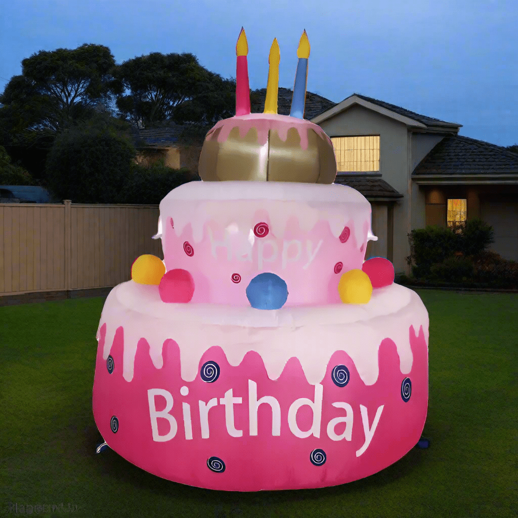 Candy Big Base Birthday Cake Inflatable - 160cm