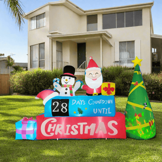 Christmas Countdown Santa, Snowman and Tree Inflatable - 260cm