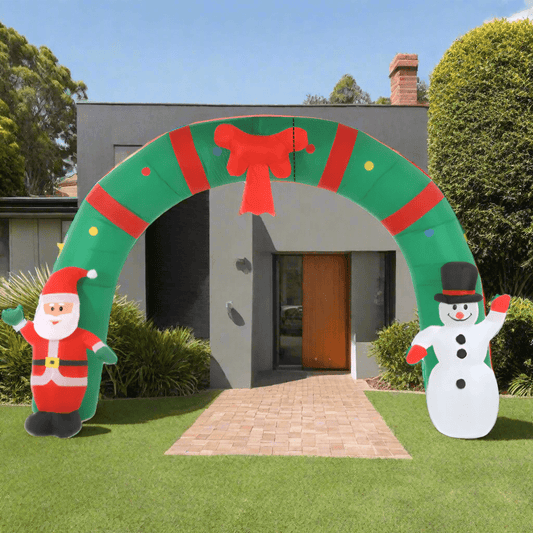 Christmas Inflatable Archway with Santa Claus and Snowman - 310cm