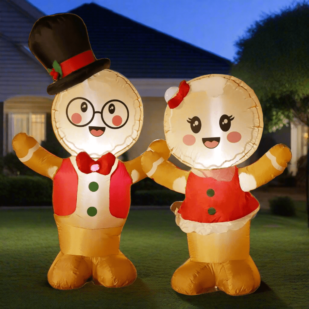 Christmas Inflatable Gingerbread Couple - 150cm and 120cm