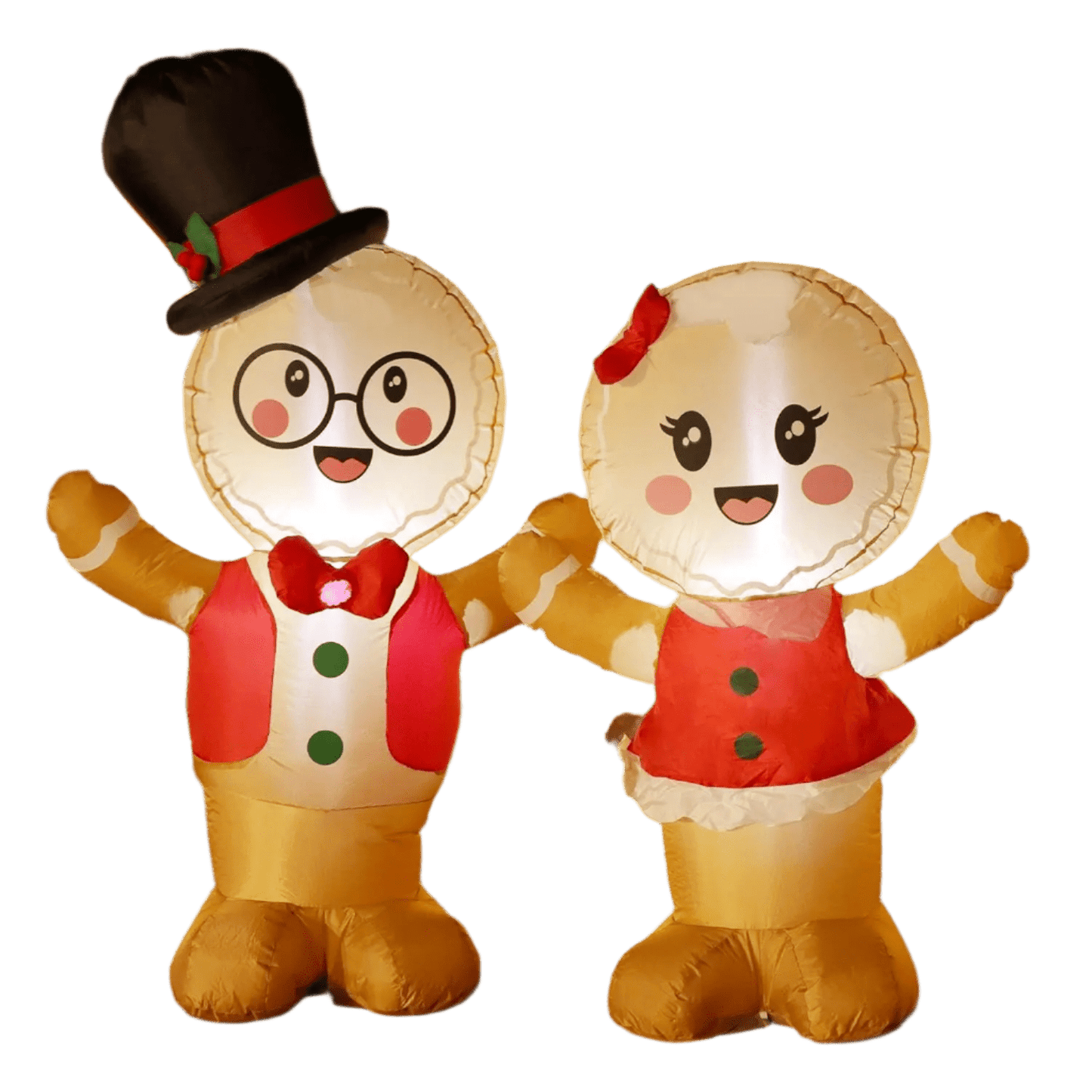 Christmas Inflatable Gingerbread Couple - 150cm and 120cm