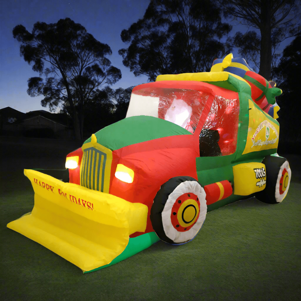 Christmas Truck with Gifts and Snowplough Inflatable - 240cm
