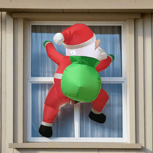 Climbing Santa with LED Lights - 100cm