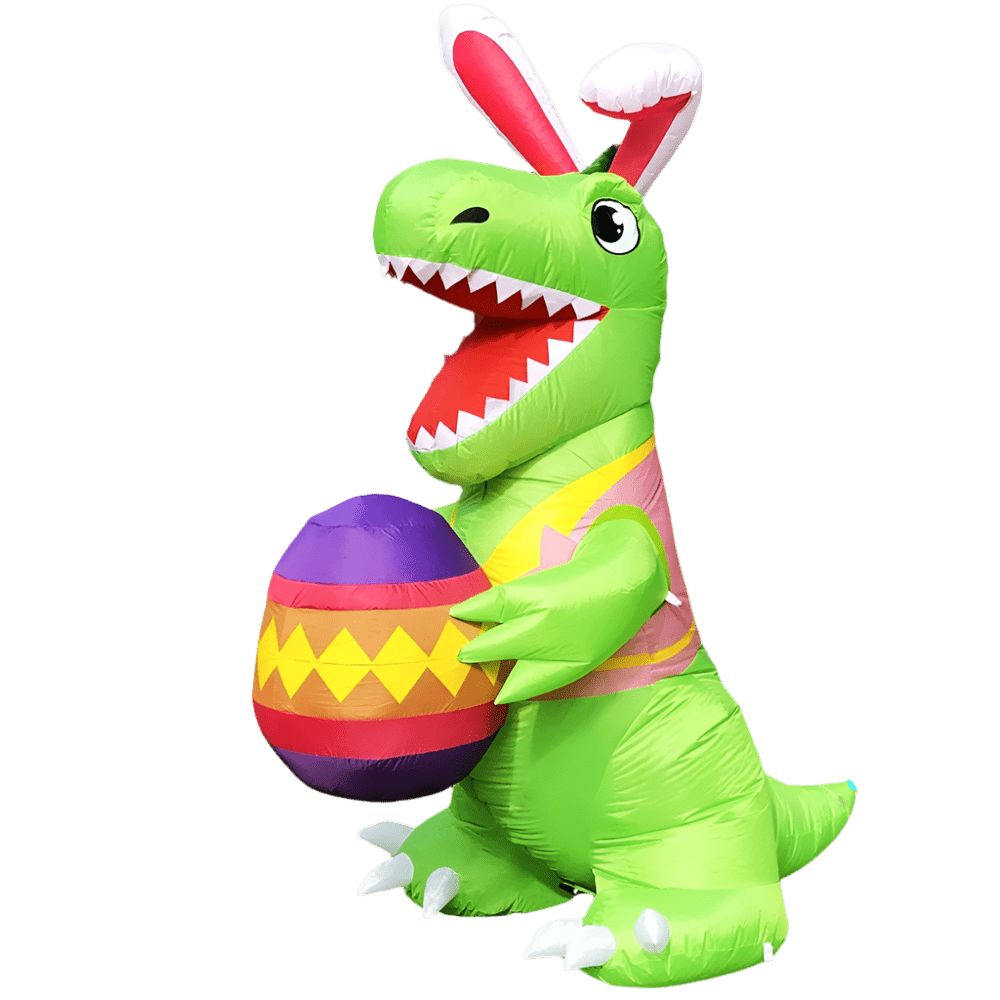 Easter Dinosaur Holding Egg Inflatable - 240cm