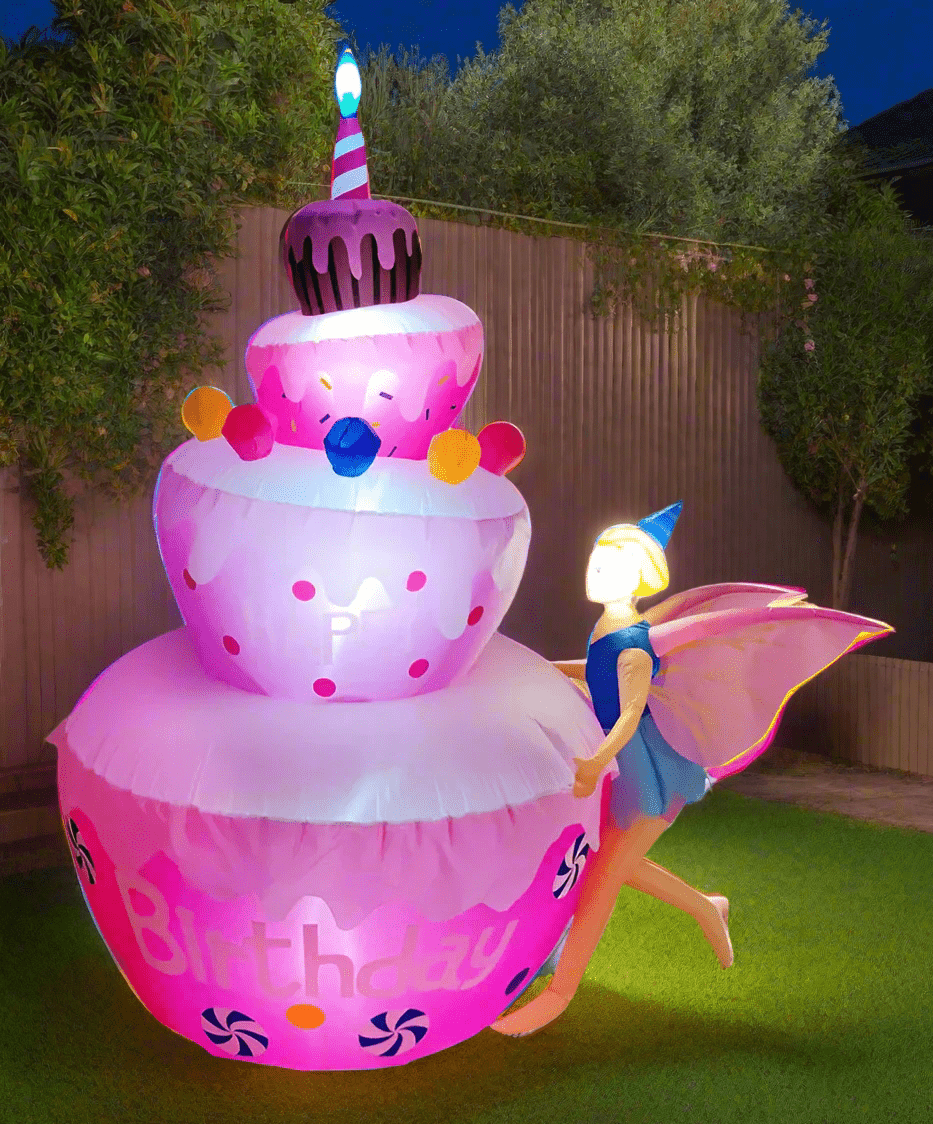 Fairy with Birthday Cake Inflatable - 180cm