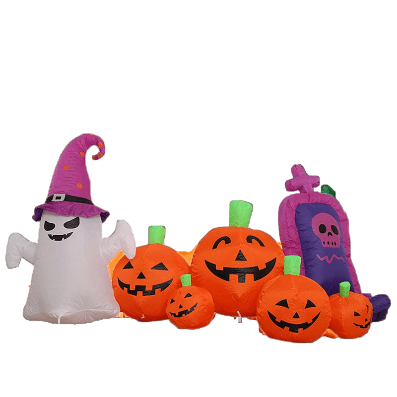 Ghost, Pumpkins & Tombstone Inflatable - 240cm