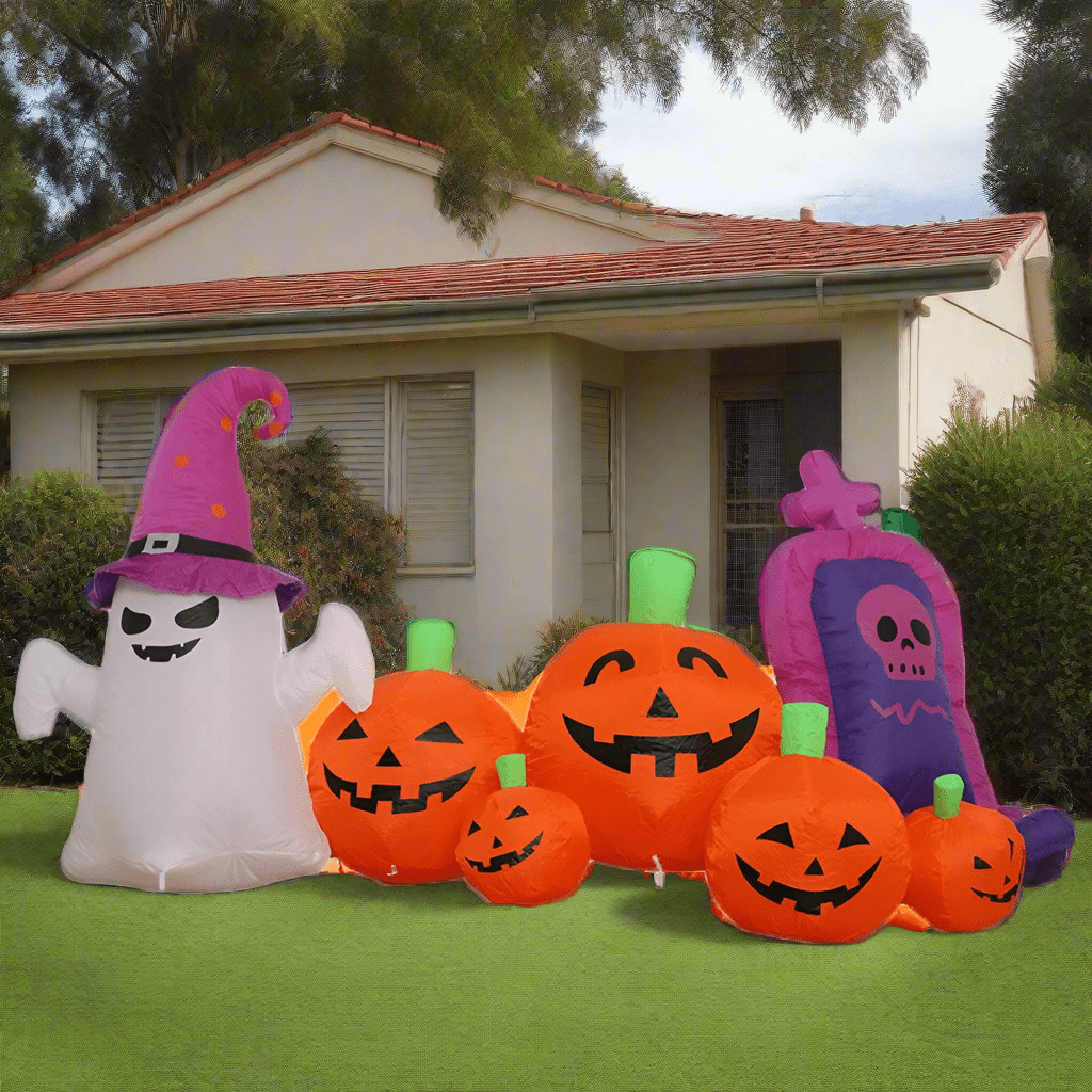Ghost, Pumpkins & Tombstone Inflatable - 240cm