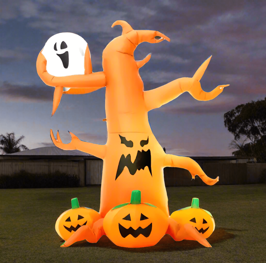 Giant Tree with Ghost and Pumpkins Inflatable - 200cm