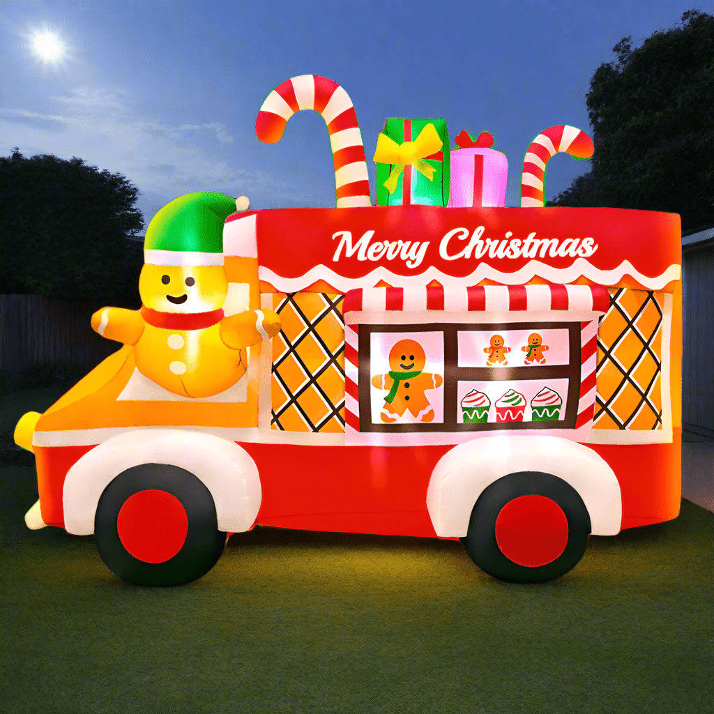 Gingerbread Christmas Ice Cream Truck Inflatable – 180cm