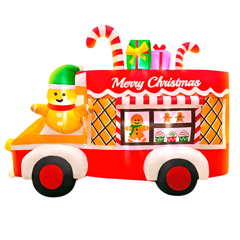 Gingerbread Christmas Ice Cream Truck Inflatable – 180cm