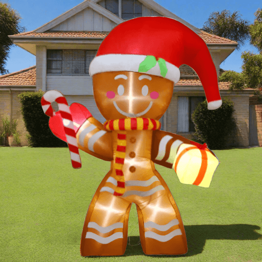 Gingerbread Man with Lollipop and present - 240cm