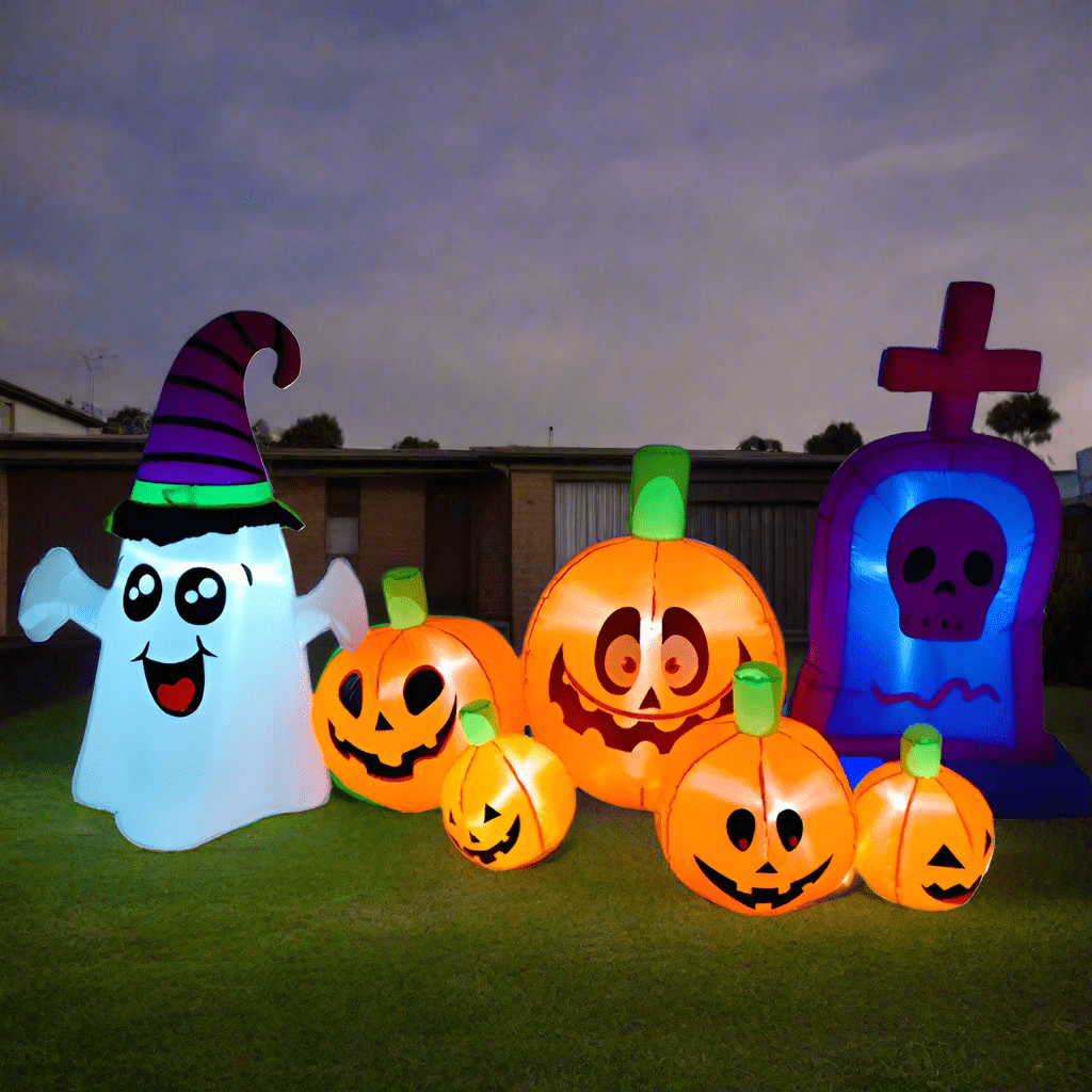 Halloween Ghost and Pumpkin Tombstone - 240cm