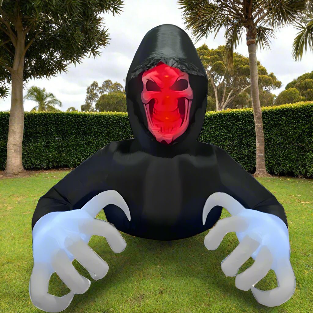 Halloween Inflatable Grim Reaper with Red Skull - 180cm