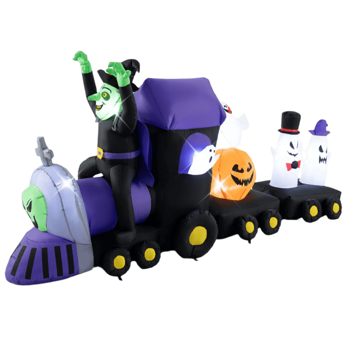Halloween Witch Ghost Pumpkin Train Inflatable - 250cm
