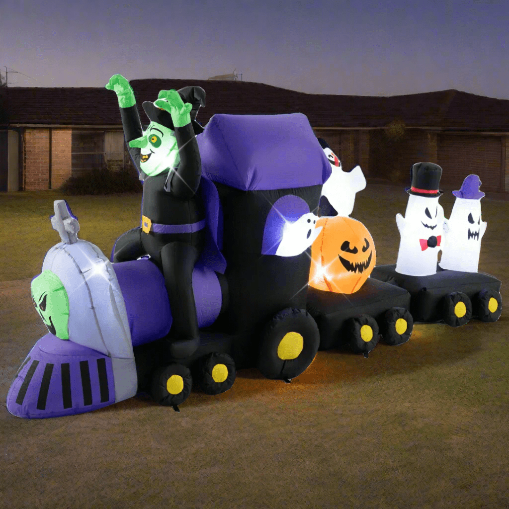 Halloween Witch Ghost Pumpkin Train Inflatable - 250cm