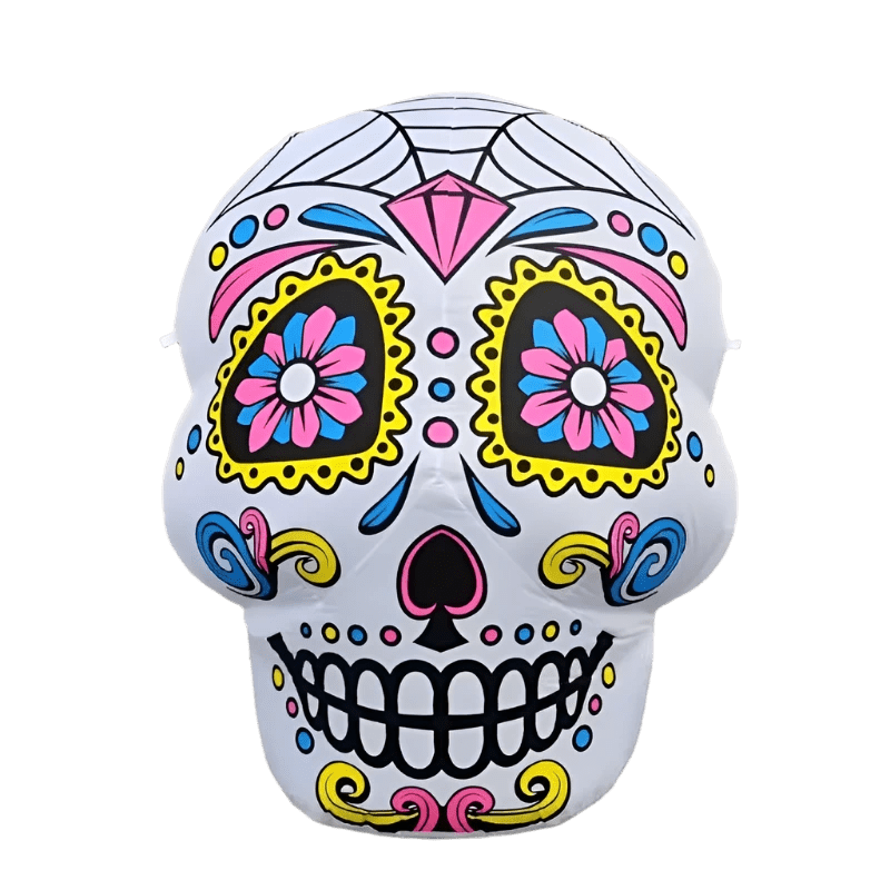 Halloween Sugar Skull Head Inflatable - 100cm