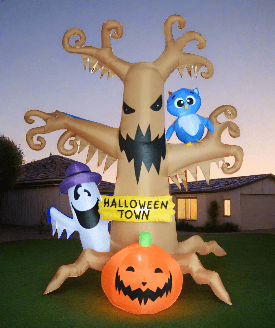 Halloween Tree with Ghost, Pumpkin and Owl Inflatable - 200cm