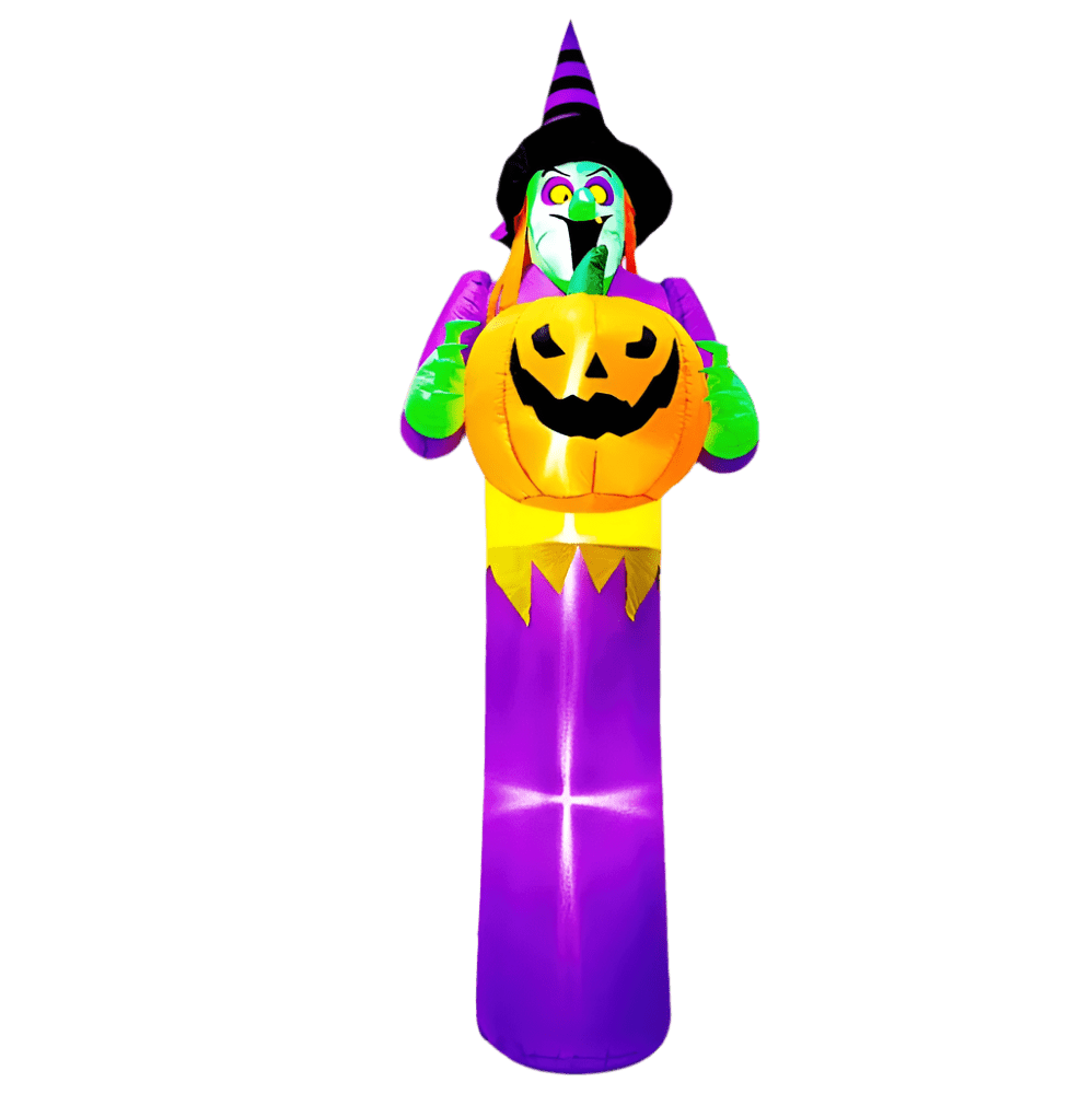 Towering Witch holding Pumpkin Inflatable - 200cm