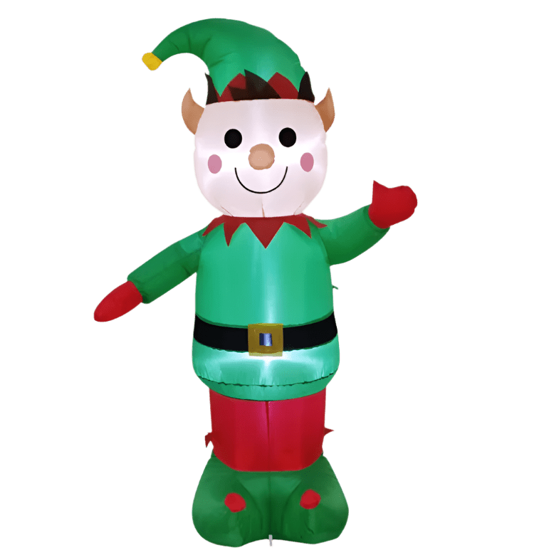 Happy Christmas Elf with Hat Inflatable - 150cm