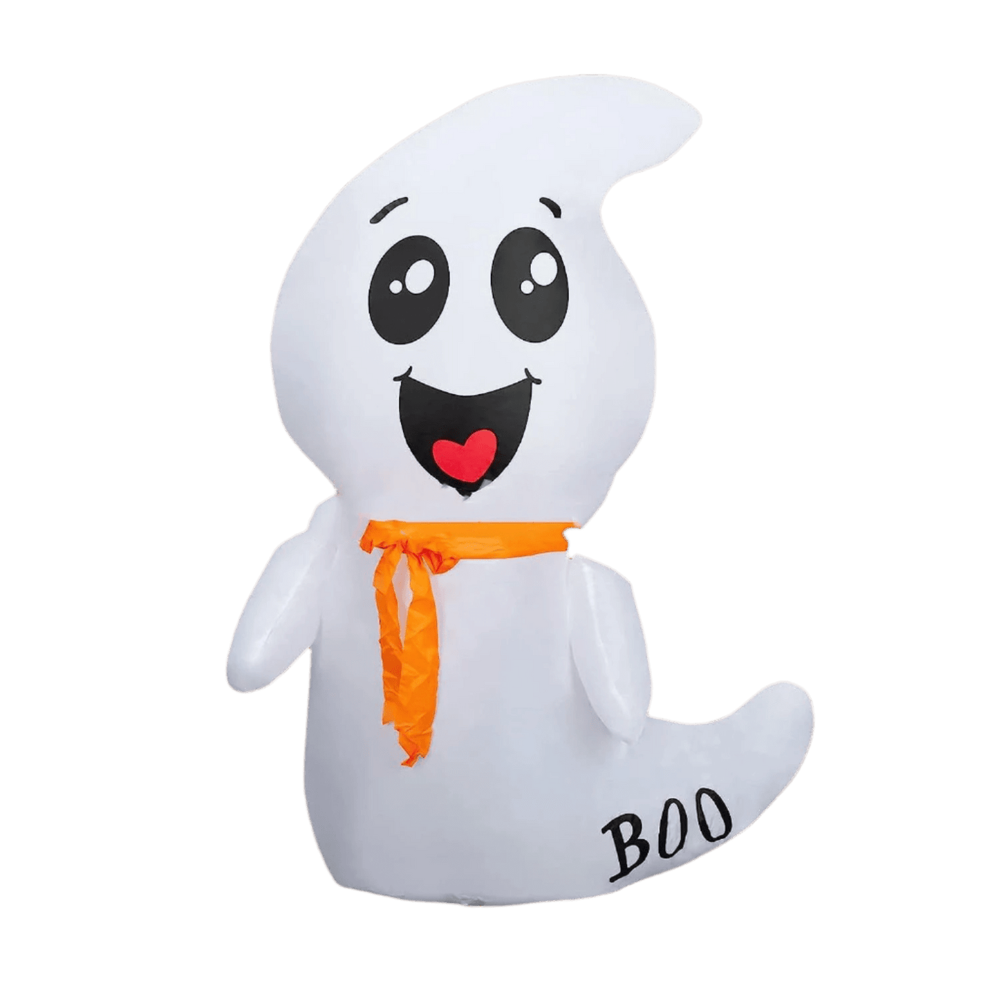 Happy Halloween Ghost with Orange Scarf Inflatable - 120cm