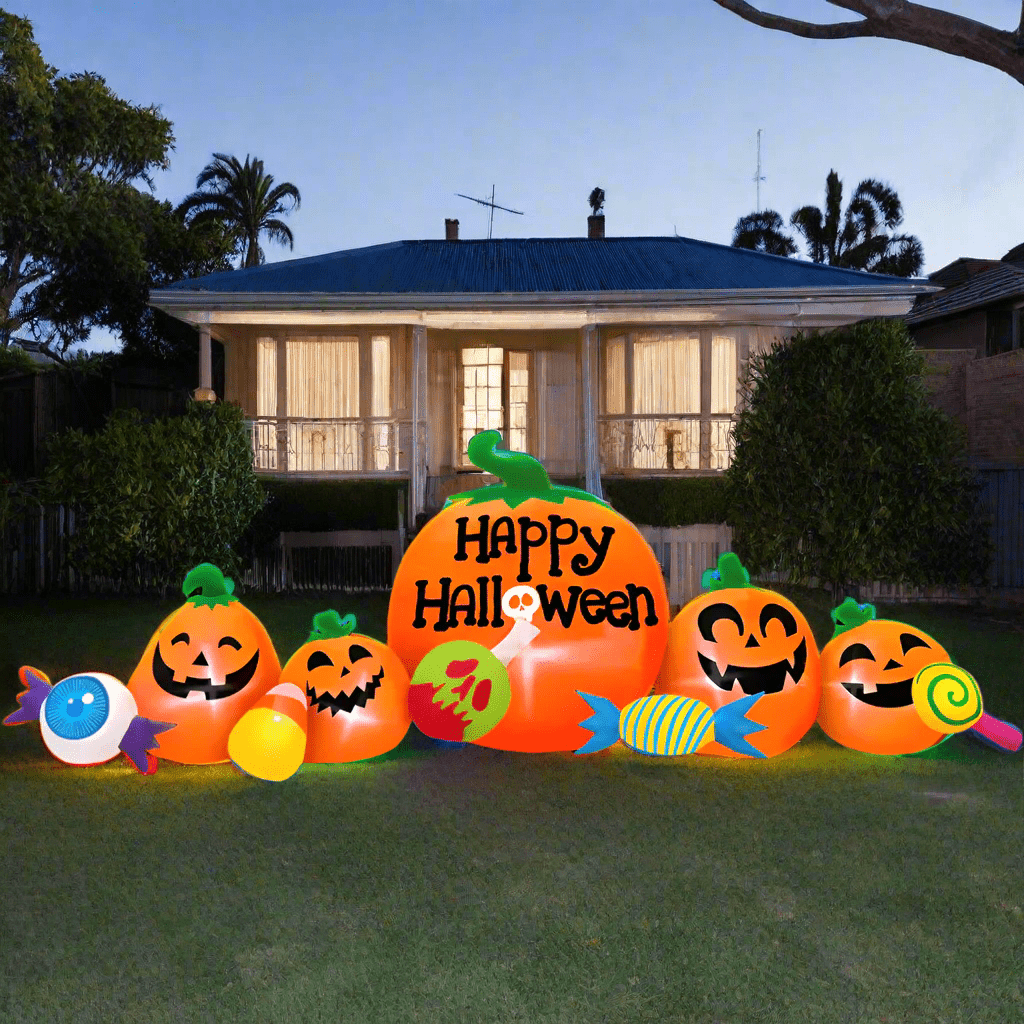 Happy Halloween Pumpkin Cluster Inflatable - 200cm