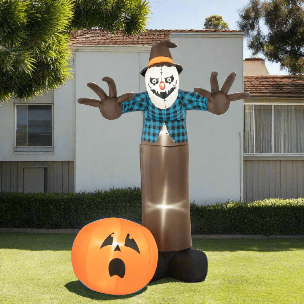 Haunted Clawed Scarecrow with Pumpkin - 210cm