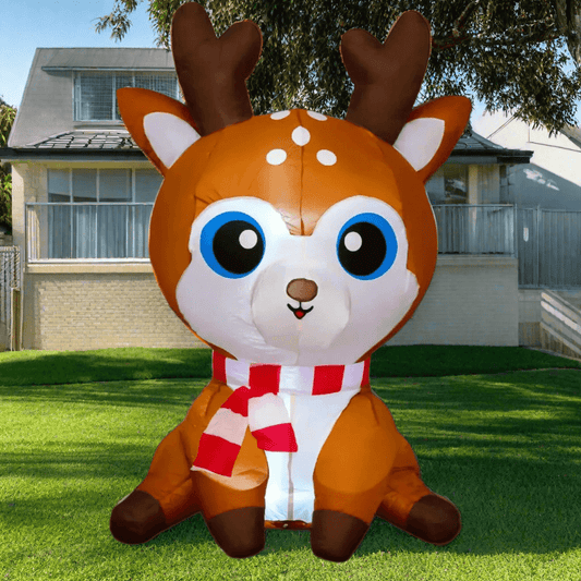 Inflatable Christmas Deer with Red Scarf - 160cm