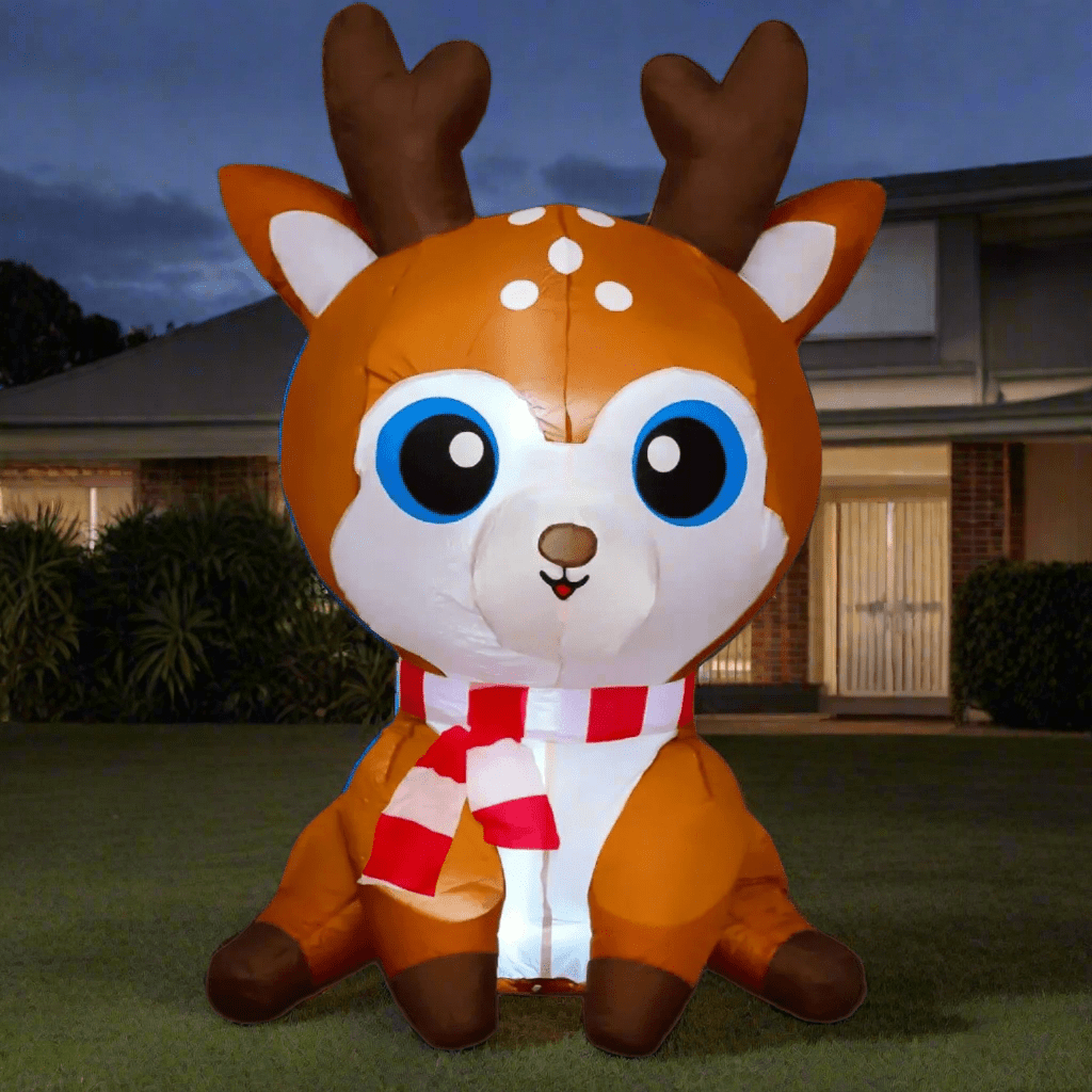Inflatable Christmas Deer with Red Scarf - 160cm