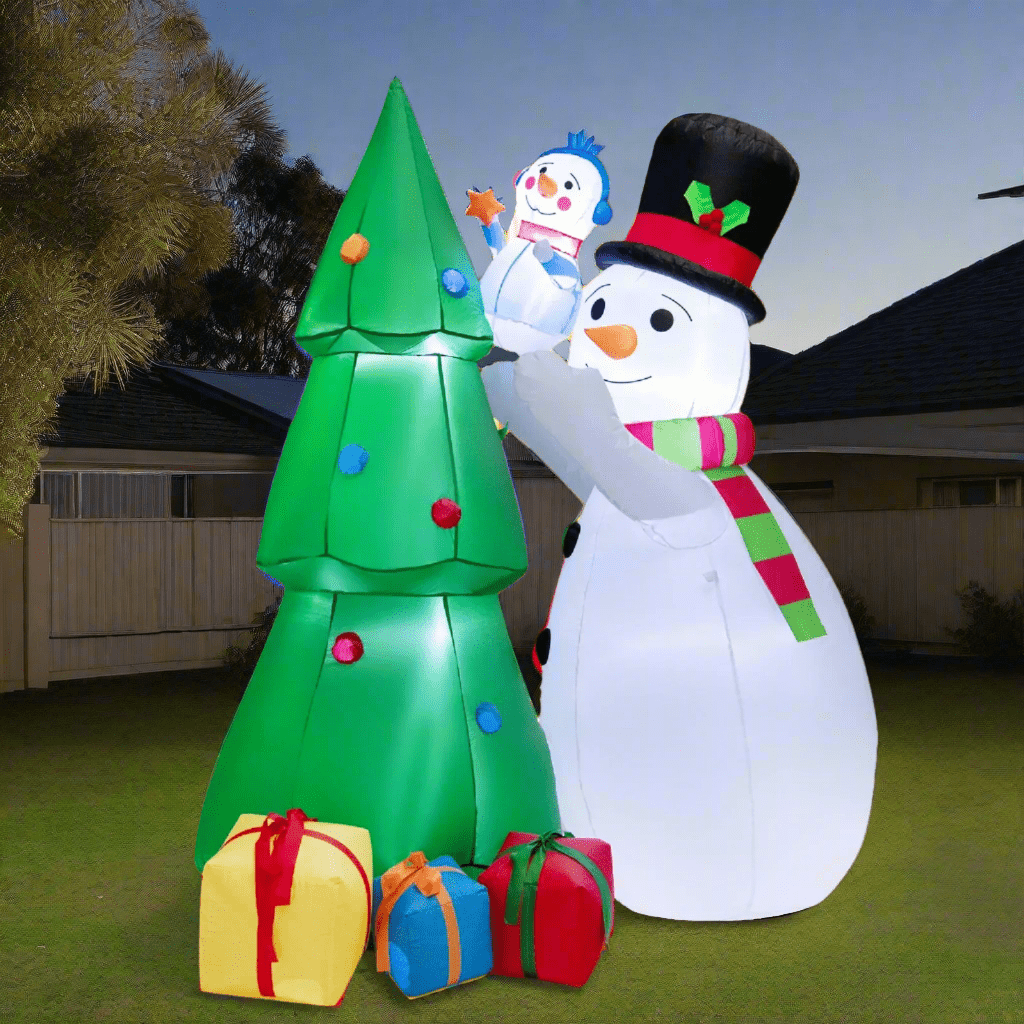 Christmas Tree with Snowmen and Gift Boxes Inflatable - 180cm
