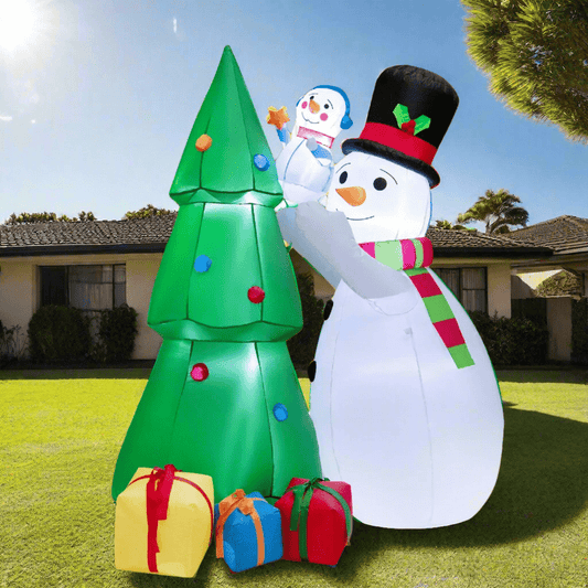 Christmas Tree with Snowmen and Gift Boxes Inflatable - 180cm
