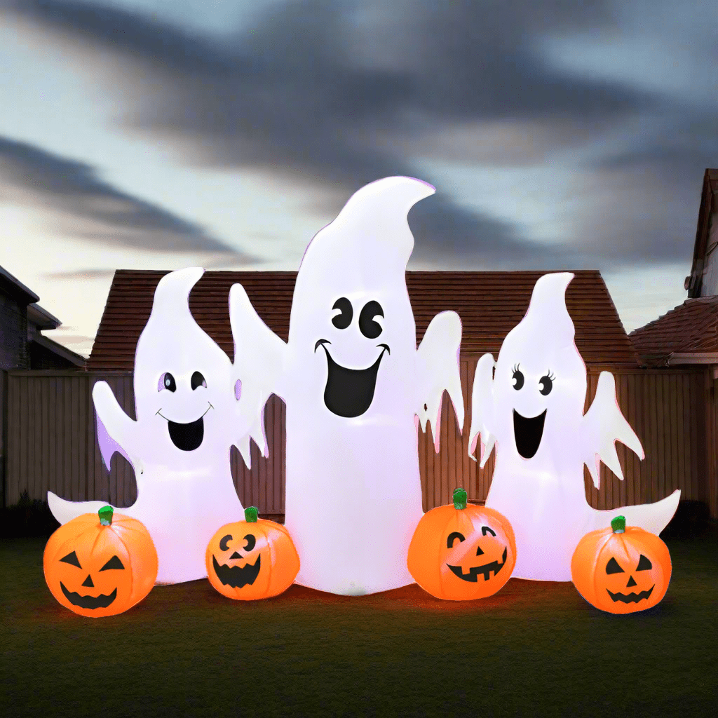 Inflatable Ghosts and Spooky Pumpkin Scene – 120cm