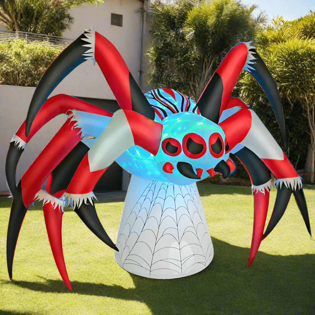 Halloween Spider with Haunting Web Inflatable - 180cm