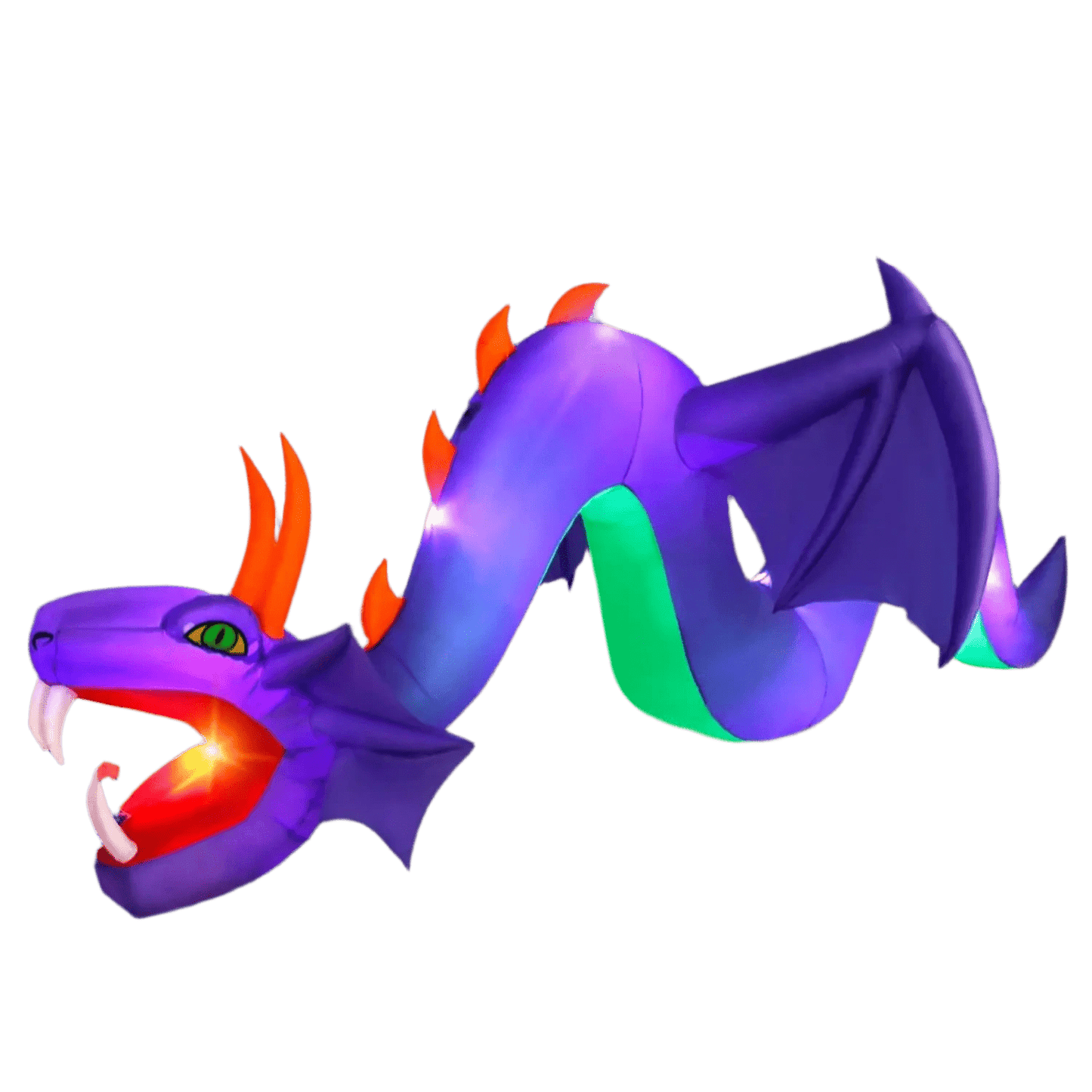 Inflatable purple dragon with LED lights - 360cm