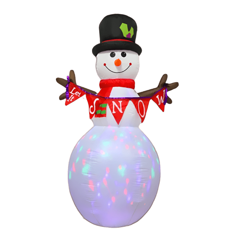 Snowman with "Let it Snow" Banner Inflatable - 180cm