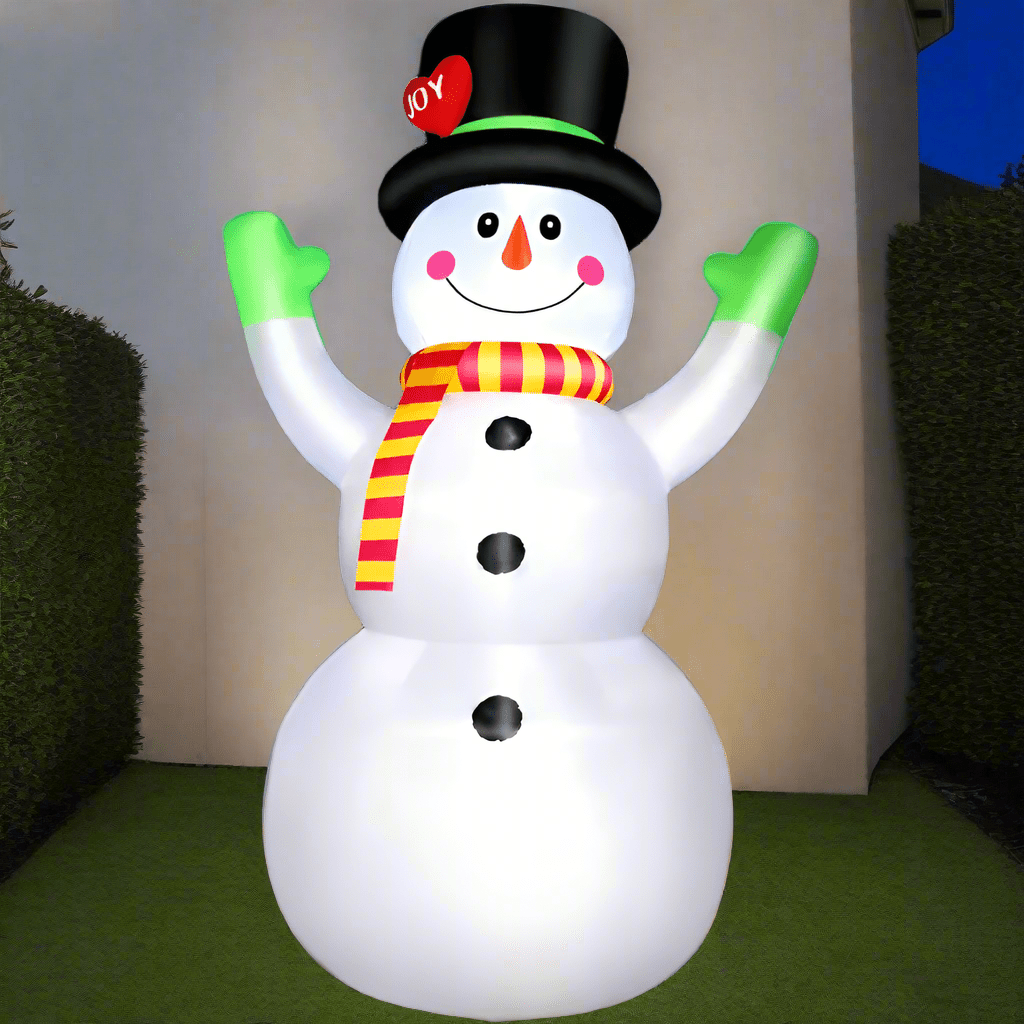 Joyful Snowman with LED Lights Inflatable - 210cm