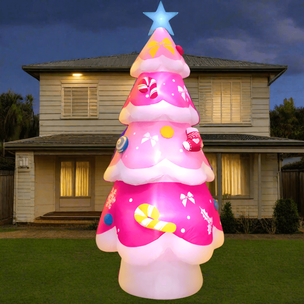 Pink Candy Christmas Tree Inflatable - 213cm