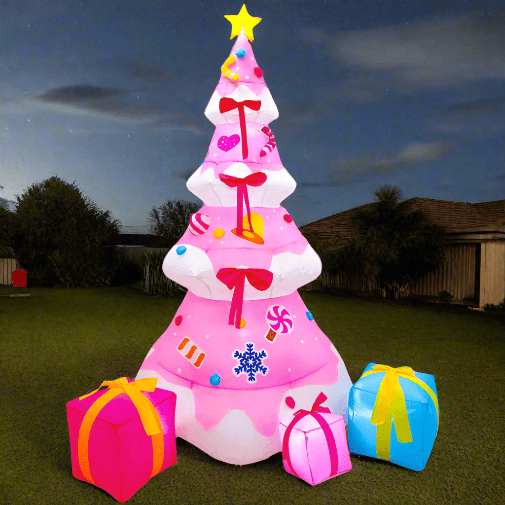 Pink Christmas Tree with Three Gifts - 240cm