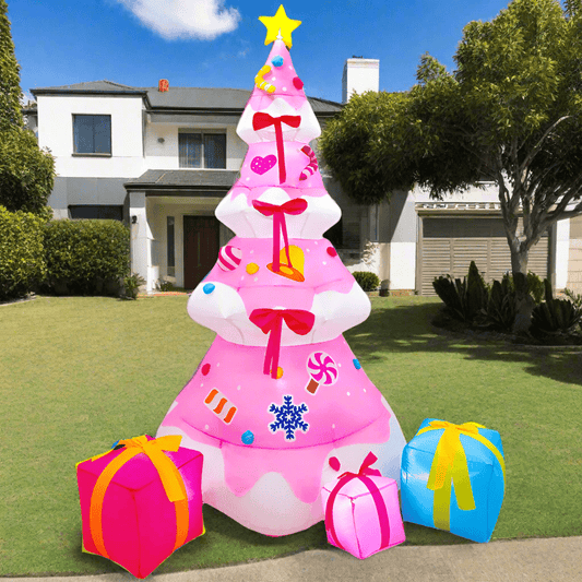 Pink Christmas Tree with Three Gifts - 240cm