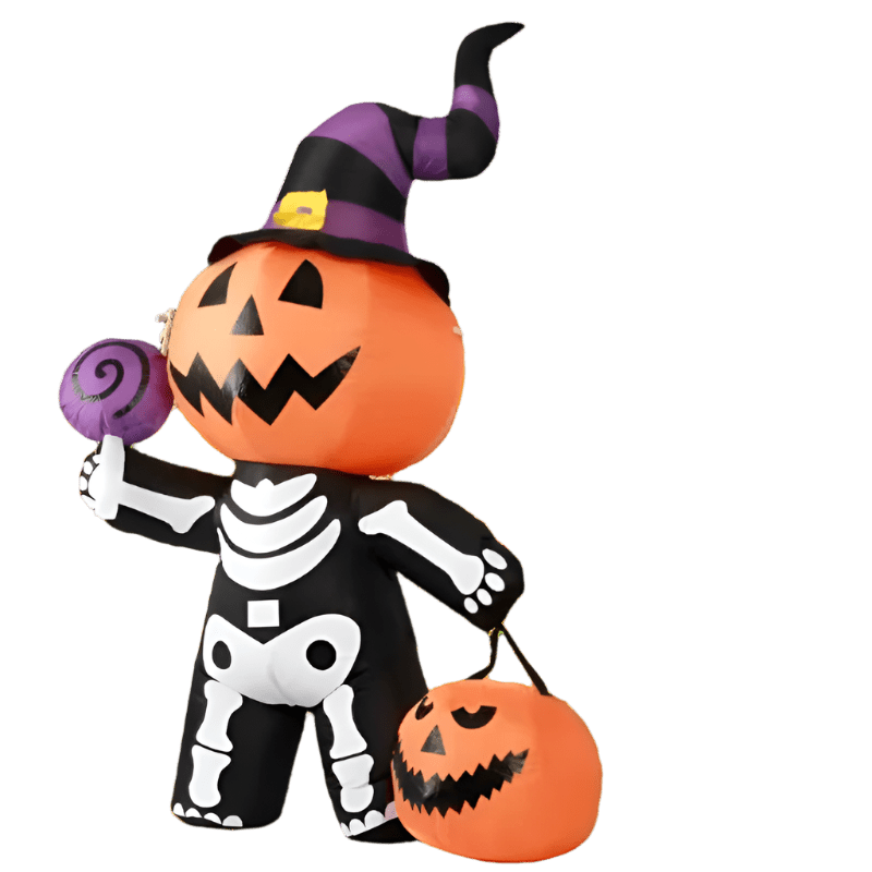 Pumpkin Skeleton Trick - or - Treater - 180cm