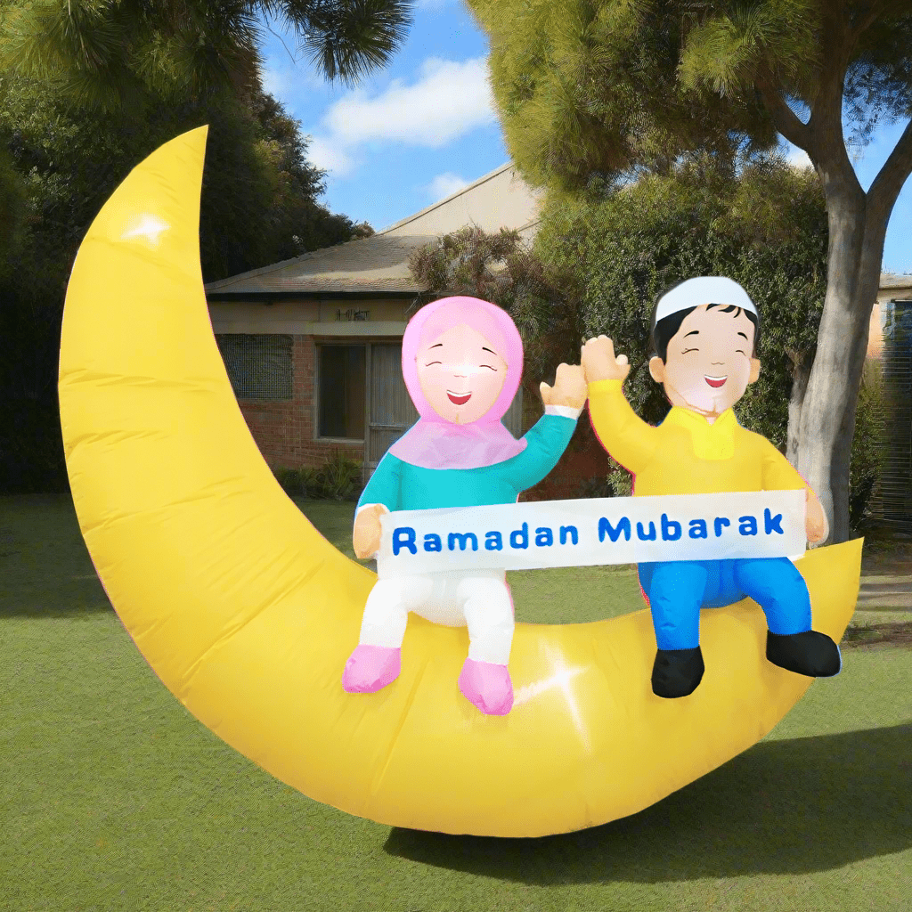 Ramadan Children on Crescent Moon Inflatable - 160cm