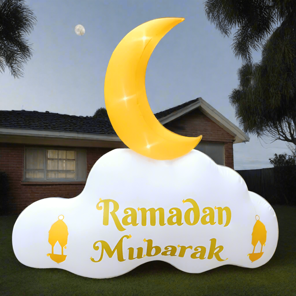 Ramadan Mubarak Crescent Cloud Inflatable - 200cm