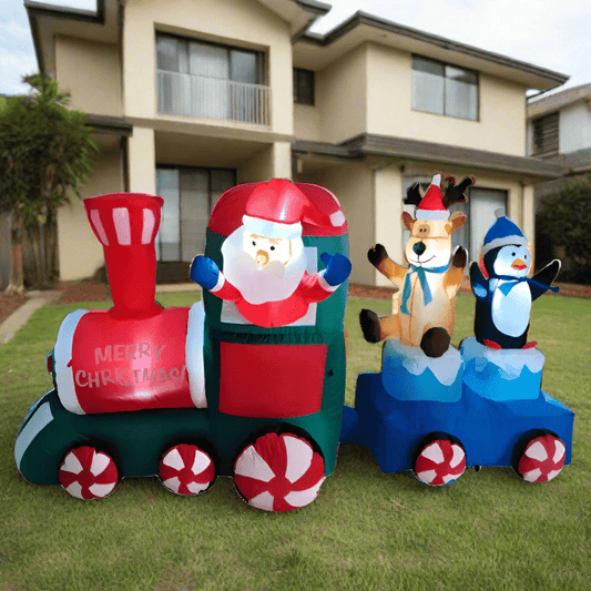 Santa and friends in his Colourful Christmas Train - 210cm