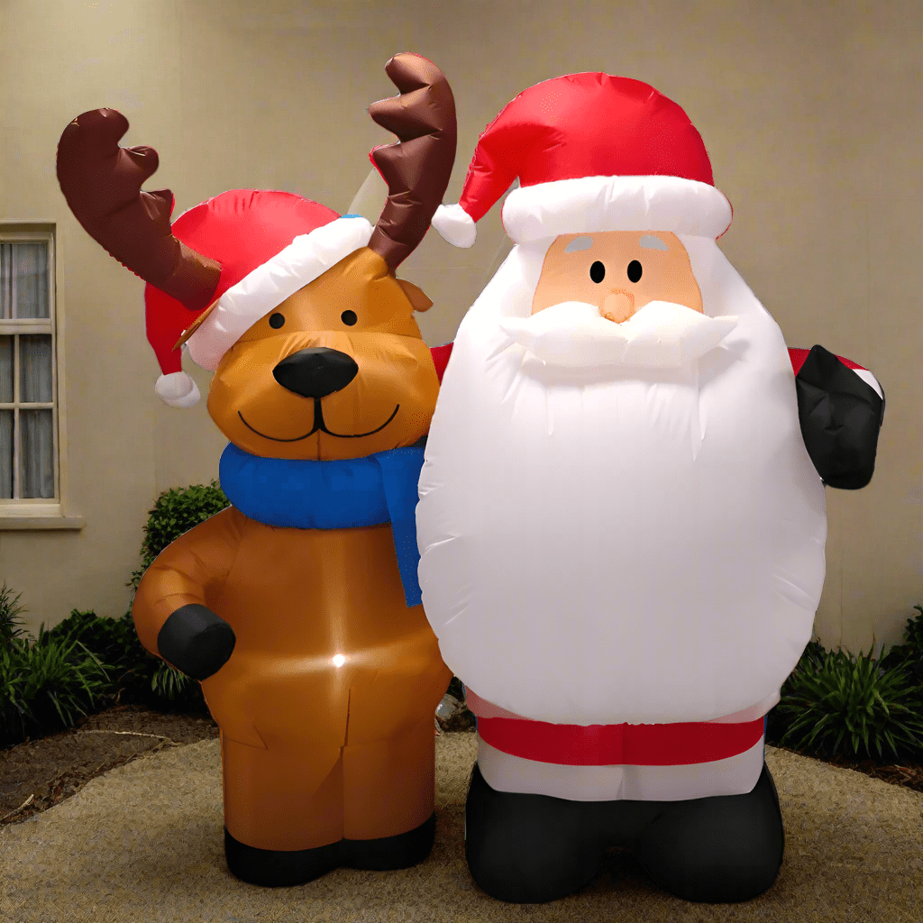 Santa and Reindeer Friends Inflatable - 150cm