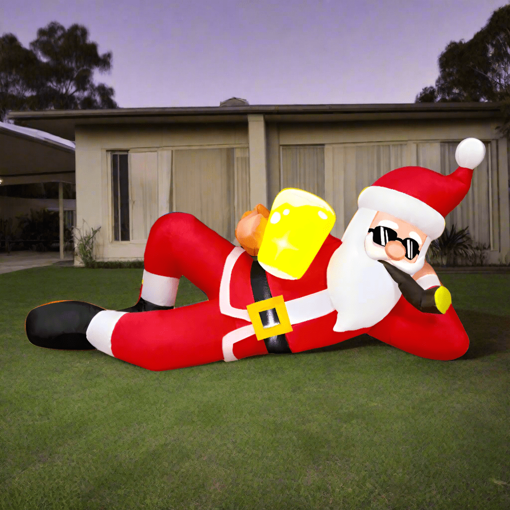 Santa Relaxing with Sunglasses & Beer Inflatable - 180cm