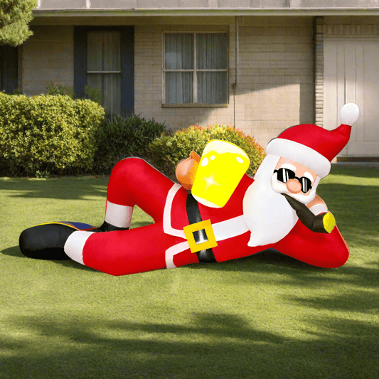 Santa Relaxing with Sunglasses & Beer Inflatable - 180cm