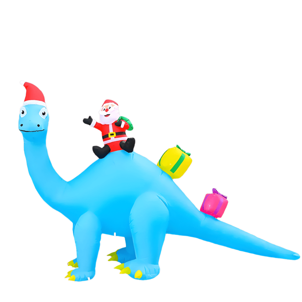 Santa Rides Dinosaur with Presents Inflatable - 310cm