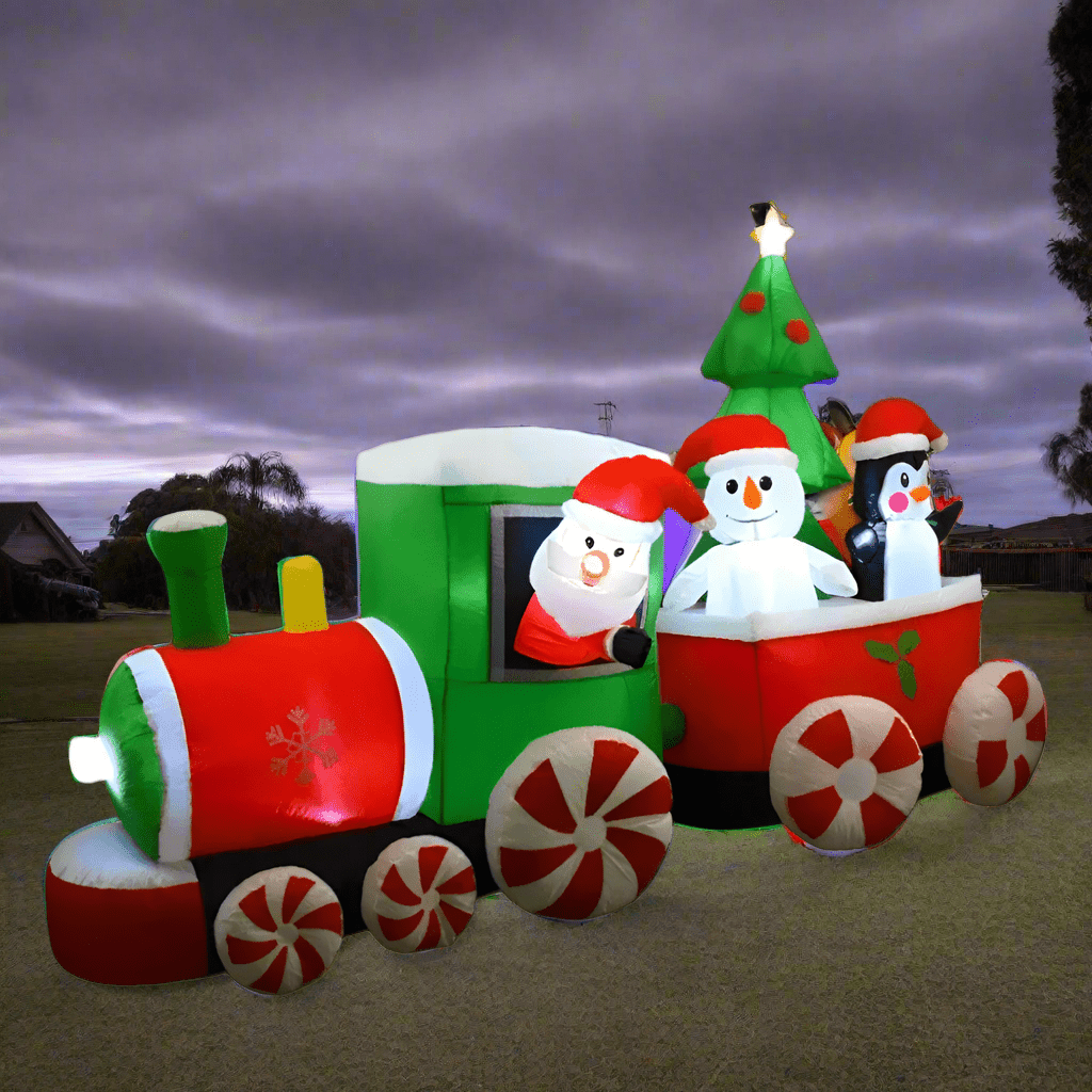 Santa, Snowman, Penguin and Tree in a Train - 280cm